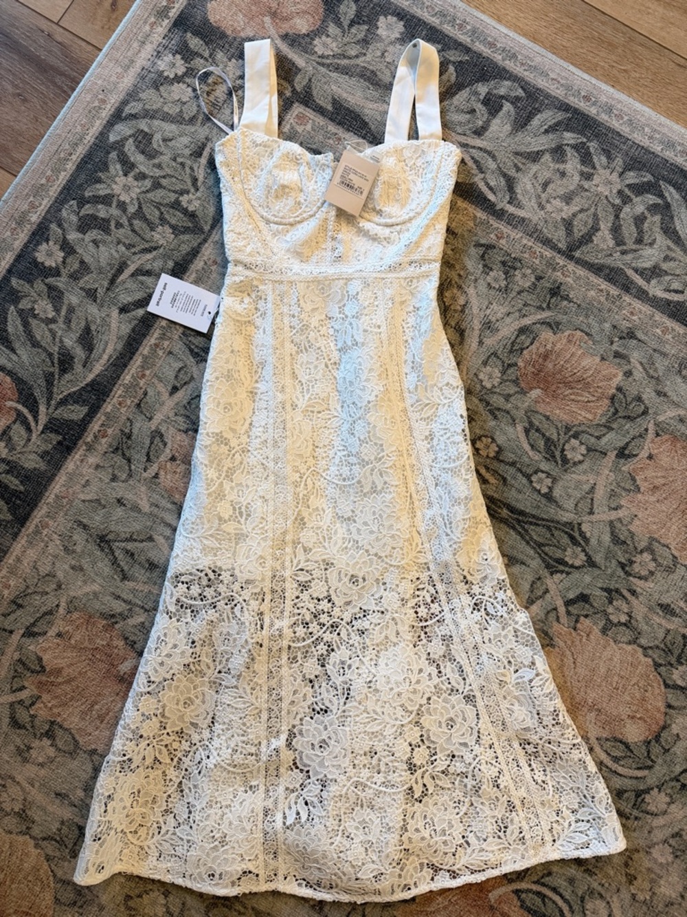 Self-Portrait Ivory Lace Midi Dress